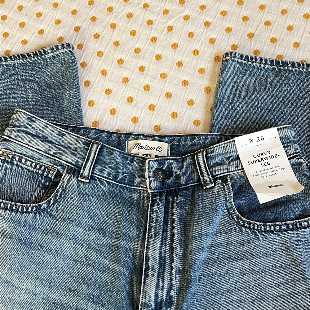 NWT Madewell Curvy Superwide-Leg Jeans Size 28 Billings Wash Airy Denim Edition - Picture 5 of 8